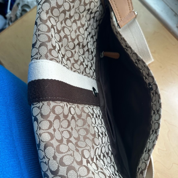 Coach Brown and Cream Shoulder Bag